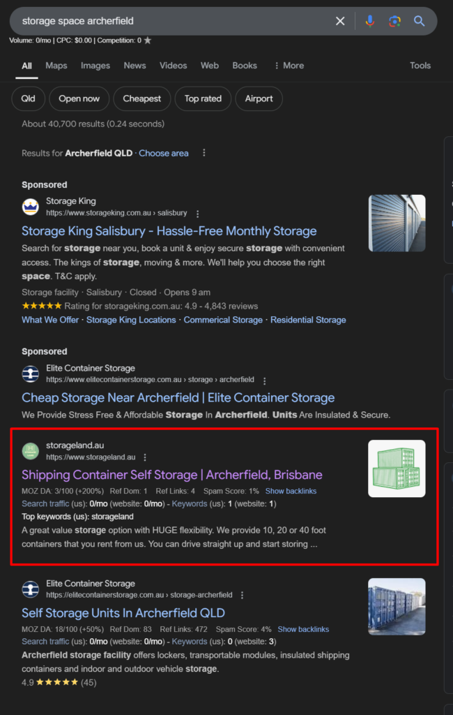 StorageLand SEO Case Study